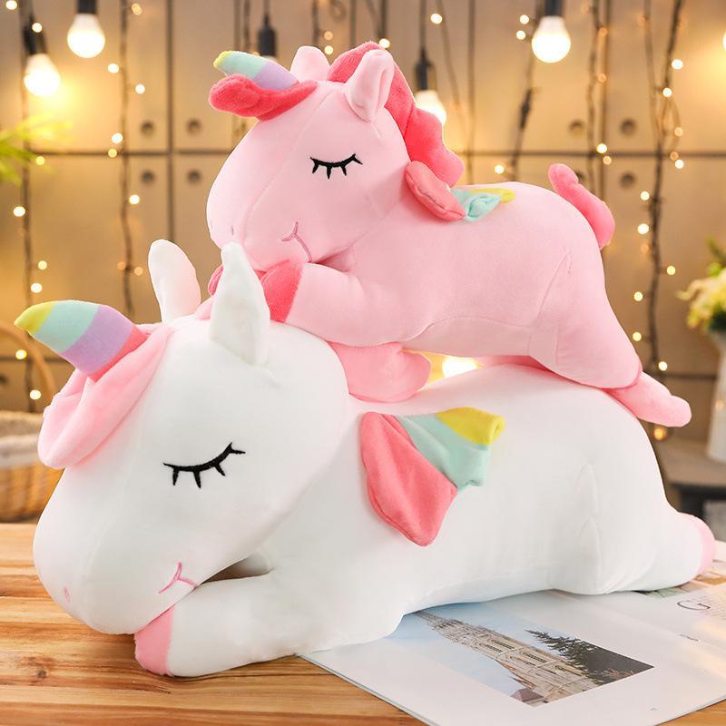 Cute Unicorn Design Plush Toy, 26 Inch Giant Unicorn Pillow, Soft Adorable Stuffed Big Unicorn with Rainbow Wings Large Plush Toy, Gifts for Girlfriend
