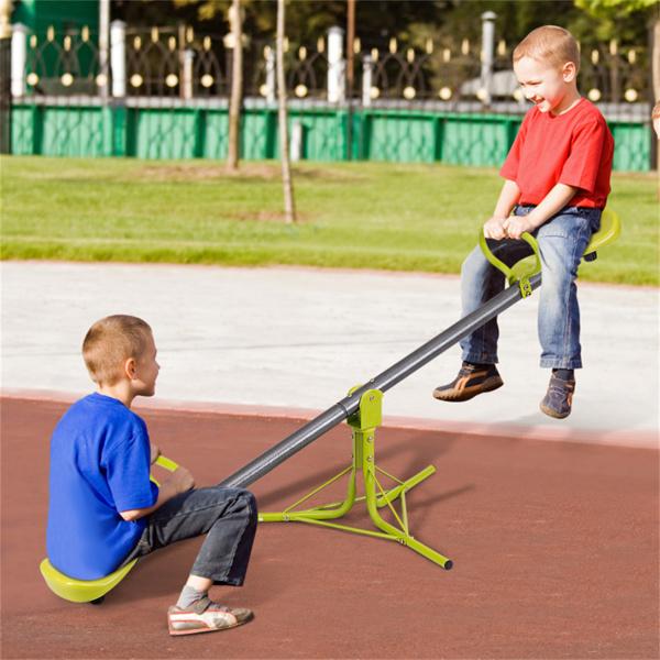 Kids Rotating Seesaw 70.9"x26.4"x27.6", Plastic & Iron Pipe Construction 154LBS Combined Weight