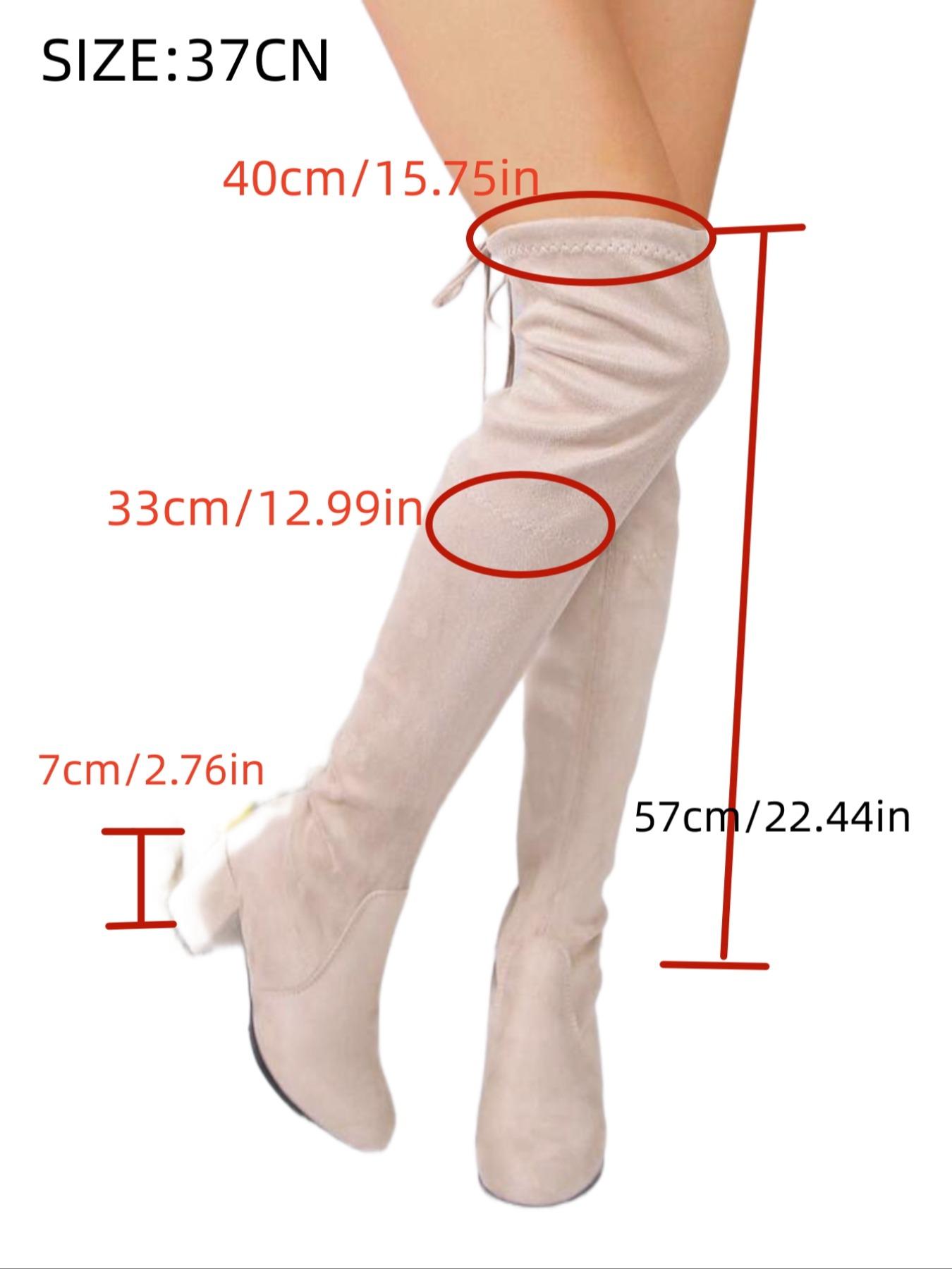 Women's New Style over Knee High Heel Boots, Heeled Knee Boots, Polyester Upper, Rubber Sole, Casual Fashion Shoes for Fall & Winter Seasons