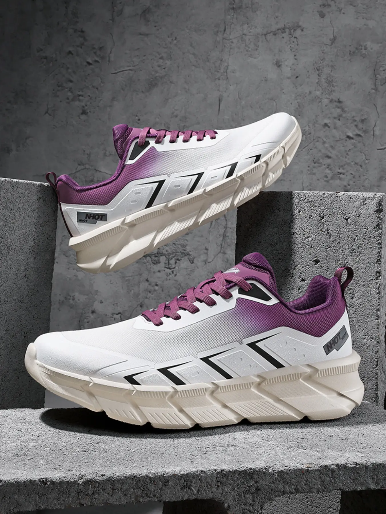 Gradient Thick Sole Casual Jogging Shoes for Men, Lightweight Shock Absorb Breathable Soft Cushion Height-Boost Sneakers, Trendy Running Shoes, Versatile for Daily Commute, Fitness & Relaxed Running Training