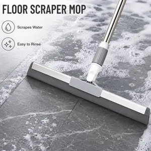 91-127CM Extendable Silicone Multifunction Magic Broom 3in1 Cleaning Tools for Bathroom Squeegee, Window Cleaner & Floor Wiper, Adjustable Length Magic Broom