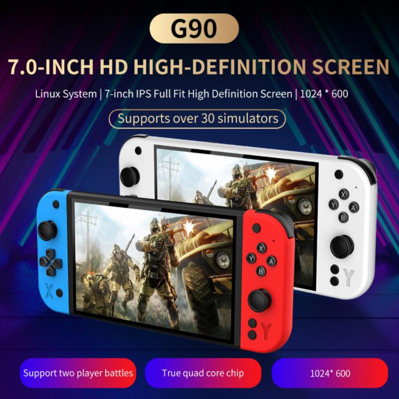 New G90 Handheld Game Console with 7 Inch IPS Screen, 4000mah Battery, Retro Gaming Device and Directional Buttons, Rechargeable Game Console