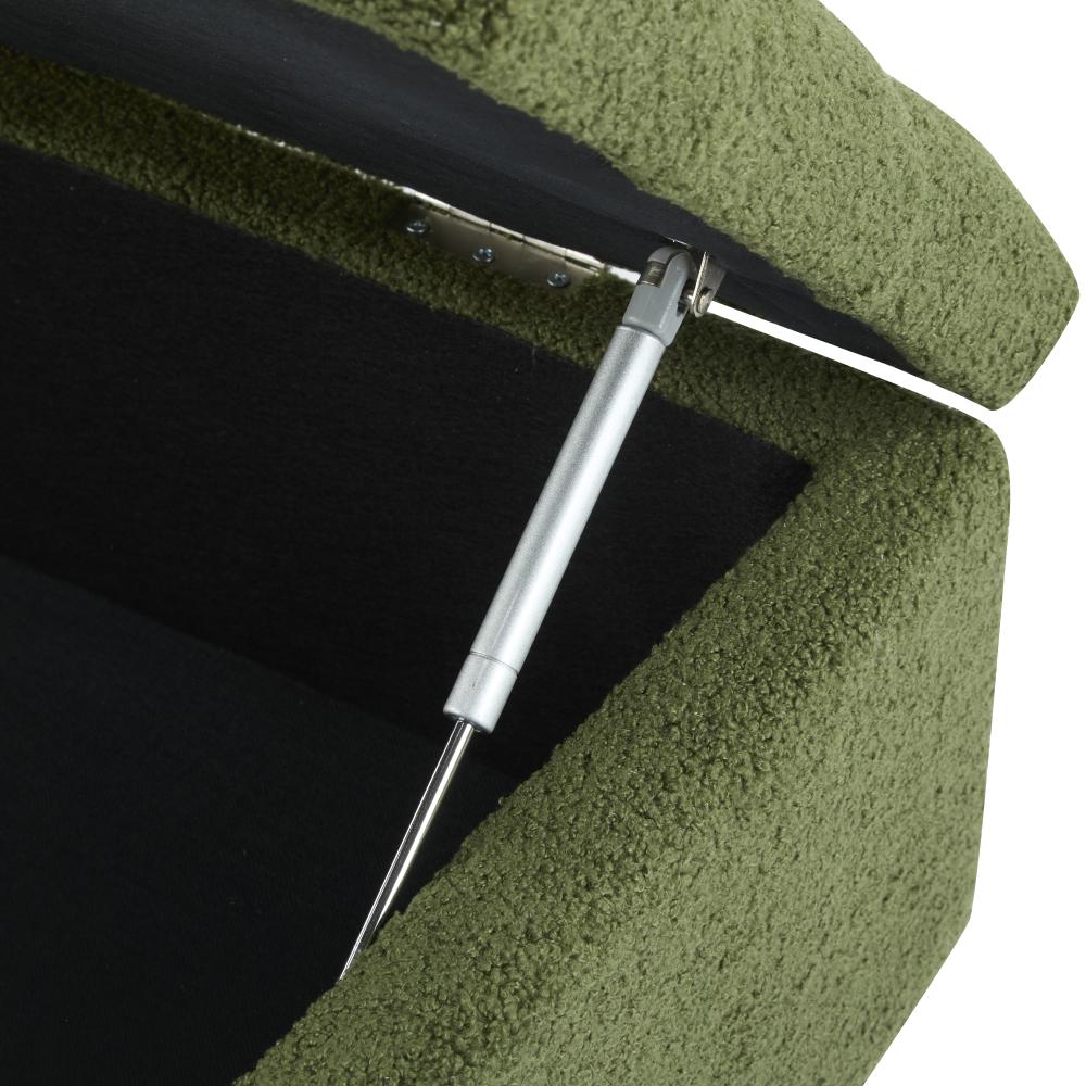 Ottoman Bench with Storage, White Boucle Surface, Rubber Wood Legs, 300 lbs Capacity Ottoman Bench with Storage, White Boucle Surface, Rubber Wood Legs, 300 lbs Capacity