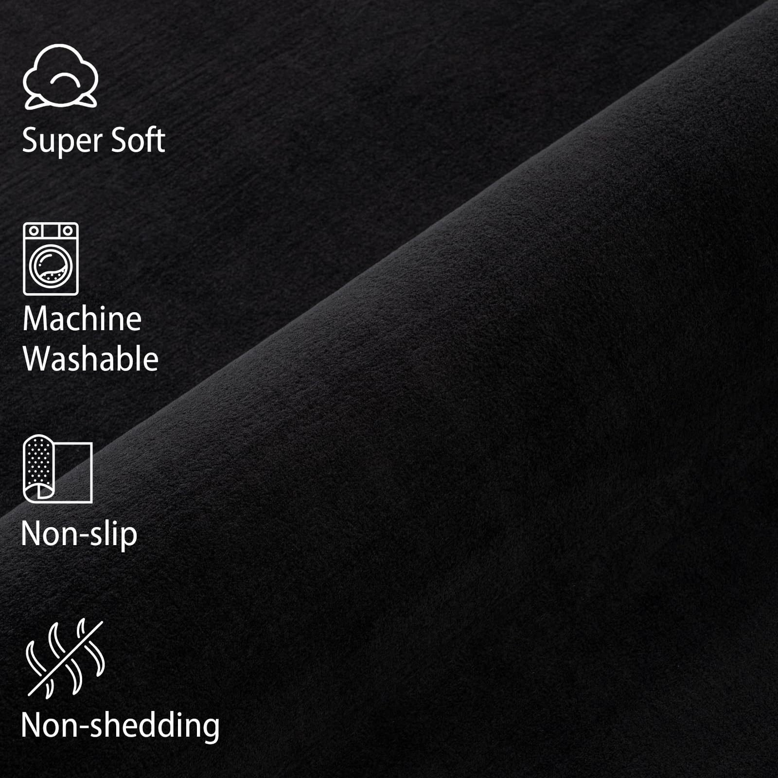 Soft Low Pile Area Rug, Solid Color Machine Washable Non-Slip Rug for Living Room Bedroom Dorm, Fluffy Easy Clean Modern Decor-S