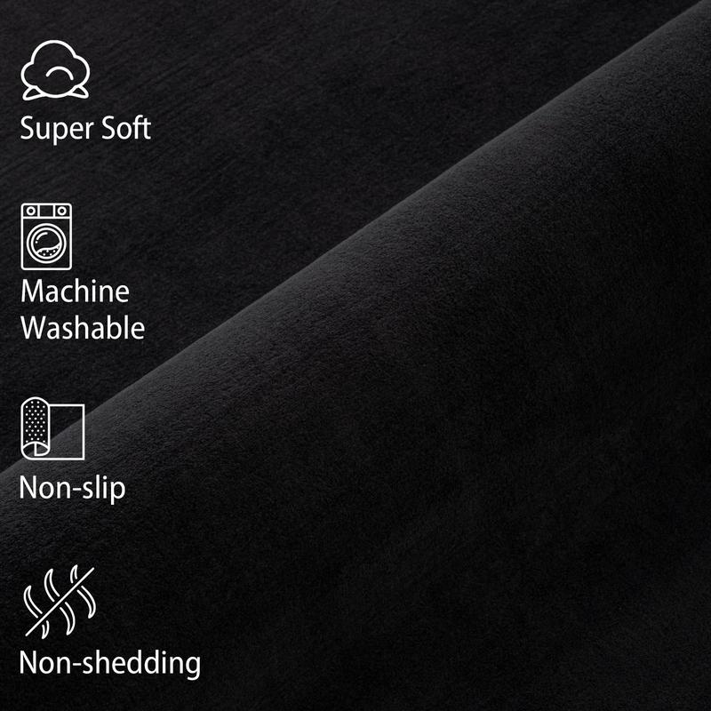 Soft Low Pile Area Rug, Solid Color Machine Washable Non-Slip Rug for Living Room Bedroom Dorm, Fluffy Easy Clean Modern Decor-S