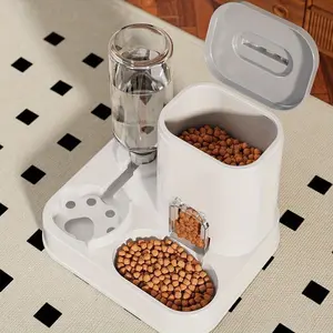 Two-In-One Automatic Pet Feeder and Waterer, Gravity Cat Dog Food Water Station, Large Capacity Self-Feeding Bowl, Home Use
