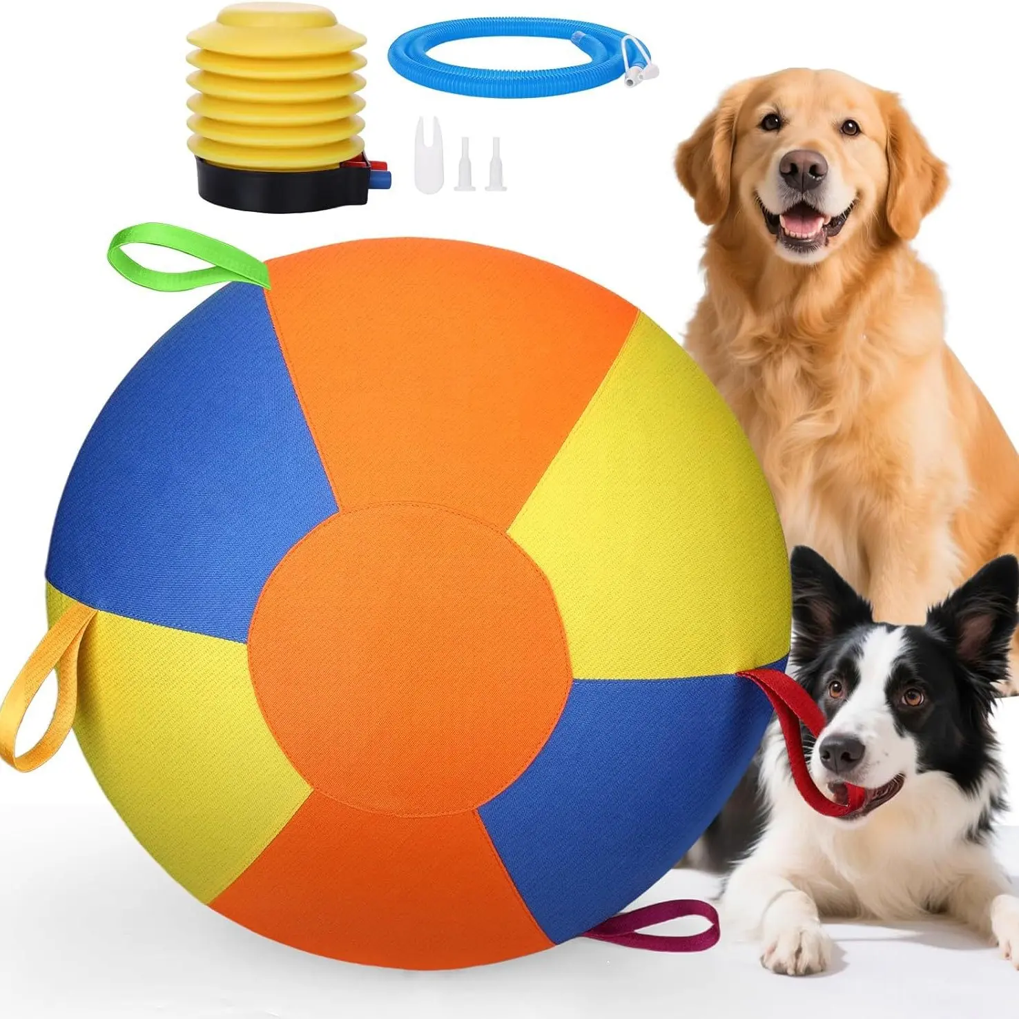 Dog Training Ball, Durable Bite-Resistant Inflatable Toy, Ideal for Dogs, Sheep, Horses, New Material & Color Upgrade, Single Pack