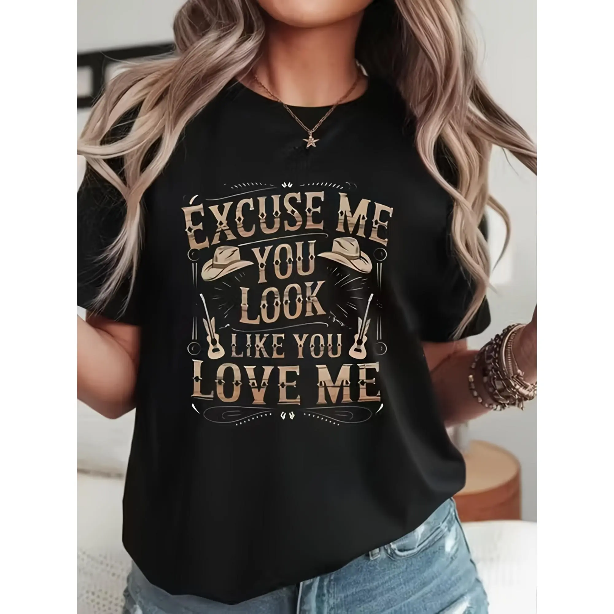 100% Cotton- Passionate Sports Women'S T-Shirt, Round Neck Short Sleeved T-Shirt, Women'S Pure Breathable Loose Fit, Cute And Modern Combination Design, Trendy Sports, Daily Leisure, Versatile for Multiple Occasions, Women'S Top