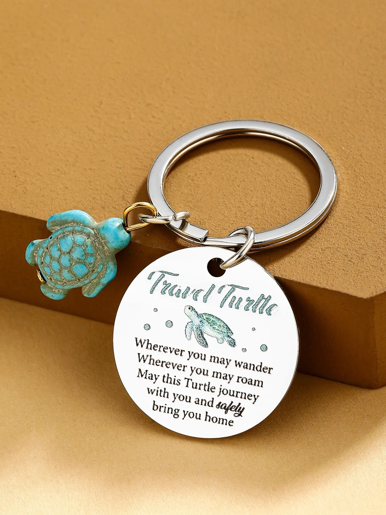 Sea Turtle Gifts for Women and Men, Inspirational Travel Gift for Turtles Lovers, Good Luck Key Chain, Ocean Animals Birthday Item, Christmas Present