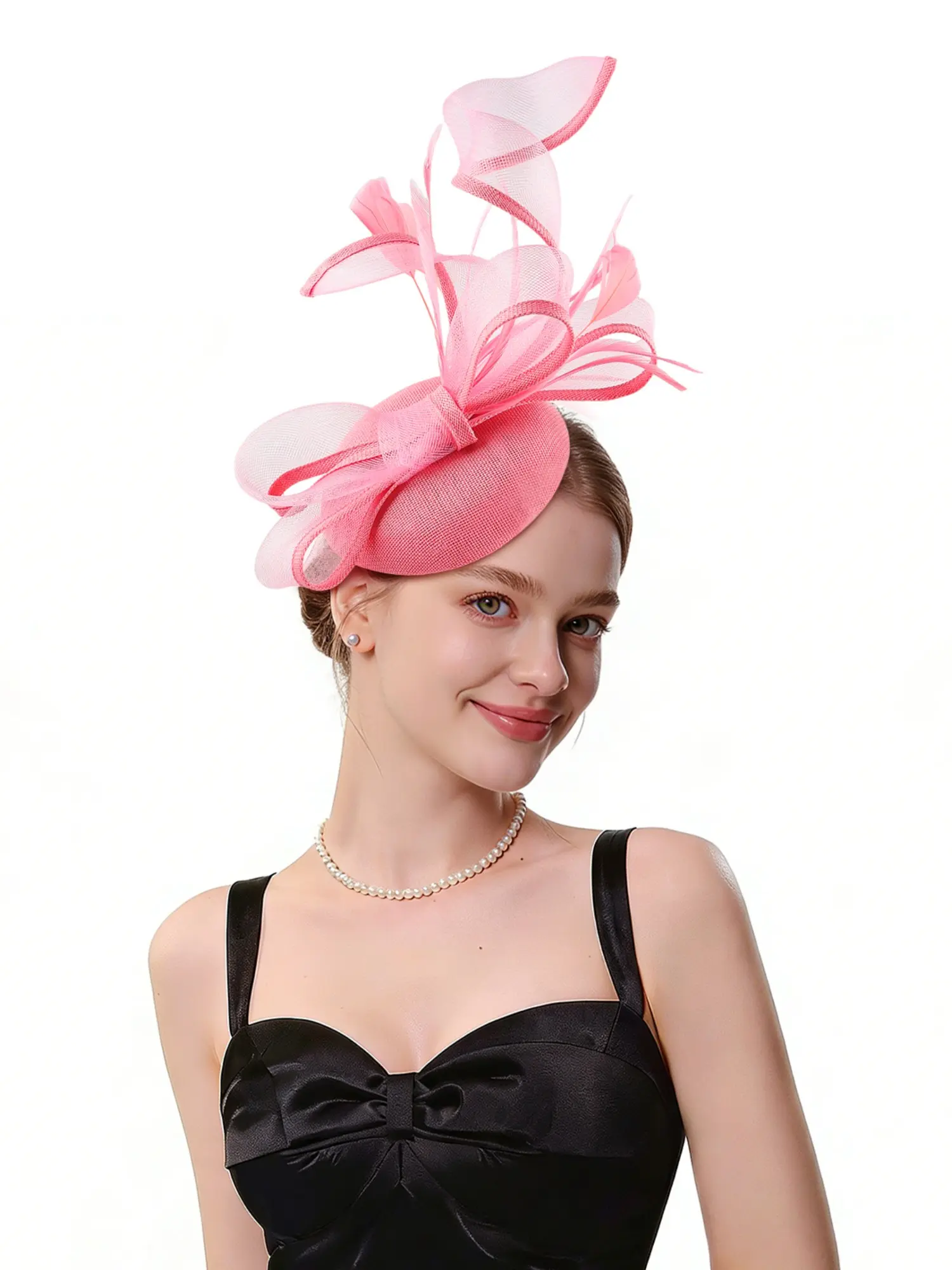 Women's Feather Decoration Hat, Wispy Vintage Wedding Headpiece, Bride Derby Hat, Elegant Bridal Accessory, Perfect for Weddings and Special Occasions