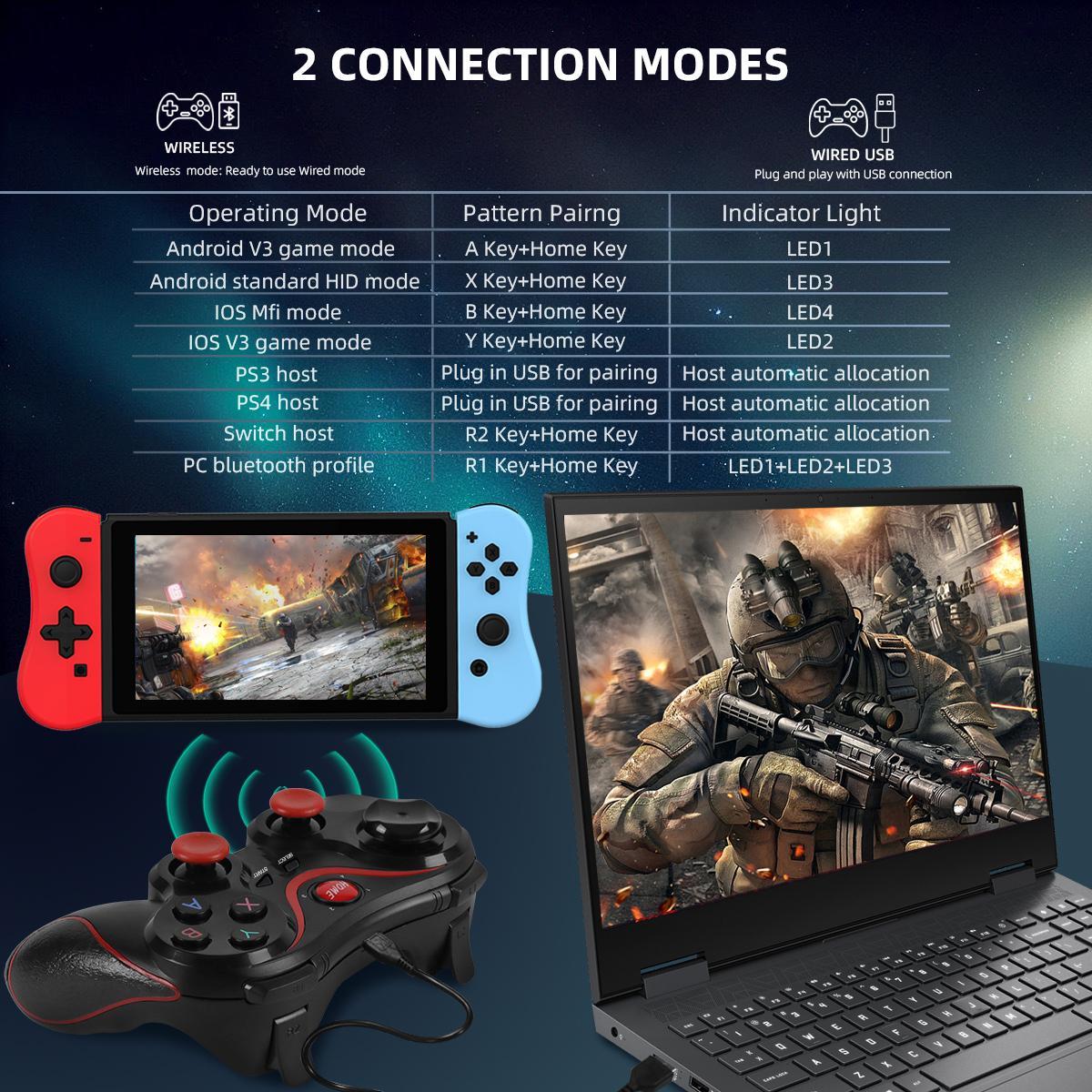 Wireless Game Controller for PC Mobile Phone TV BOX Computer Tablet Joystick Gamepad, National Day Offers, Bluetooth-compatible Game Controller for Ramadan, Handheld Gamepad