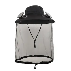 desktop Fashion Solar Powered Solar Fan Hat Wide Brim Cooling Fan Hat With Net Dual Fans Wide Brim Solar Hat Beach diamond ventilador portable car compact lightweight cool clip rechargeable fast venti