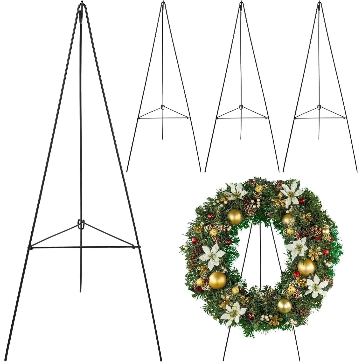 Christmas Wreath Stand Christmas Wreath Holder Metal Easel for Cemetery Grave Flower Holder Gravestone Wreath Stand for Grave Marker Gravestone Flowers Decorations(2,30inch)