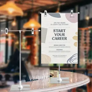 2pcs Heavy-Duty Adjustable Poster Holders with Sturdy Base - Tabletop/Countertop Display Stands - Ideal for Retail Stores, Offices & Events - Indoor/Outdoor Advertising Signs - Versatile Poster Displa