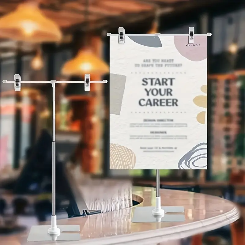 2pcs Heavy-Duty Adjustable Poster Holders with Sturdy Base - Tabletop/Countertop Display Stands - Ideal for Retail Stores, Offices & Events - Indoor/Outdoor Advertising Signs - Versatile Poster Displa
