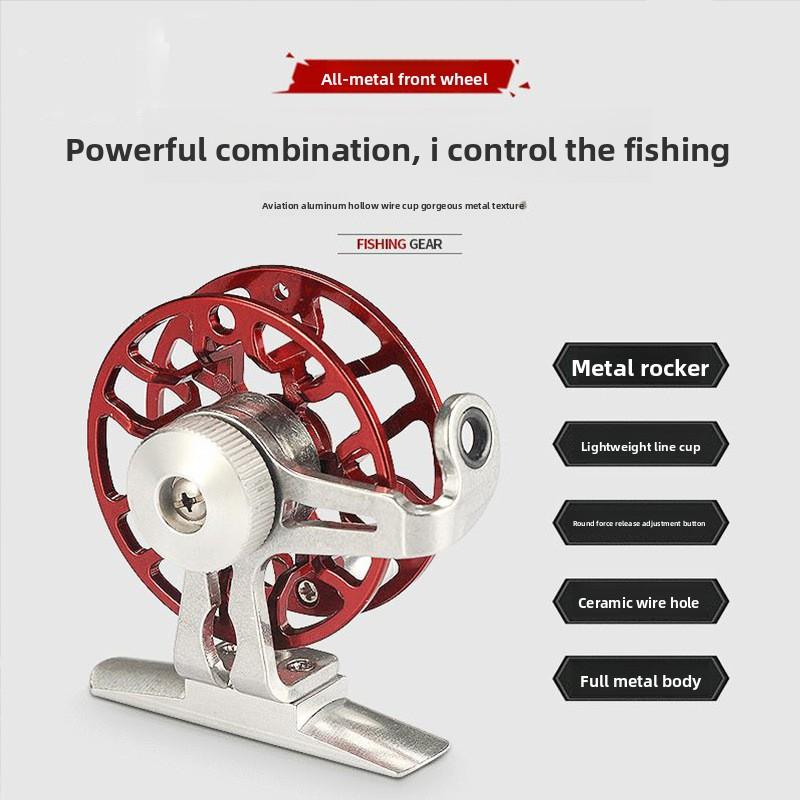 Full Metal Fishing Reel for Winter Ice Fishing & Raft Rods with Reliable Drag System & Smooth Spool Design for Stable Line Release & Retrieval baitcasters