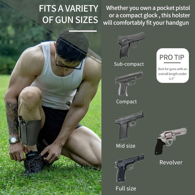 Concealed Carry Ankle Holster - Deep Concealment Leg Holster for Men and Women with Magazine Pocket, Right and Left Hand Draw, Elastic and Breathable Design for Comfortable Wear