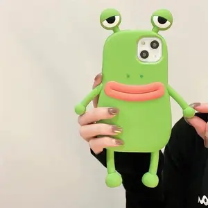 Super Cute 3D Long Legs Sausage Mouth Frog Silicon Case For iphone 15Pro Max 11 12 13 14Pro Xs Xr 7 8Plus X Soft Cover
