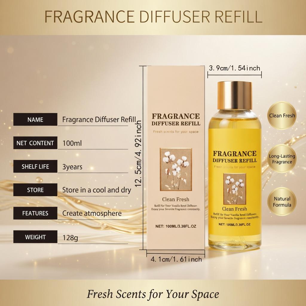 Aromatherapy Diffuser Refill - Long Lasting Fragrance, Cozy Warm Atmosphere & Romantic Mood Enhancer for Home