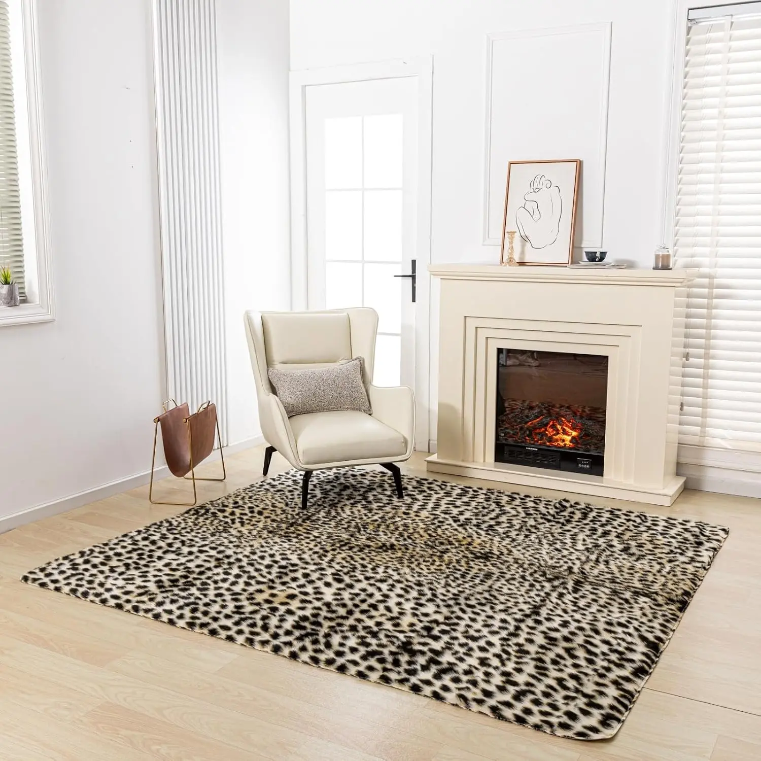 Rug, 5.3 x 6.7 Ft,Leopard Carpet, Rug for Bedroom