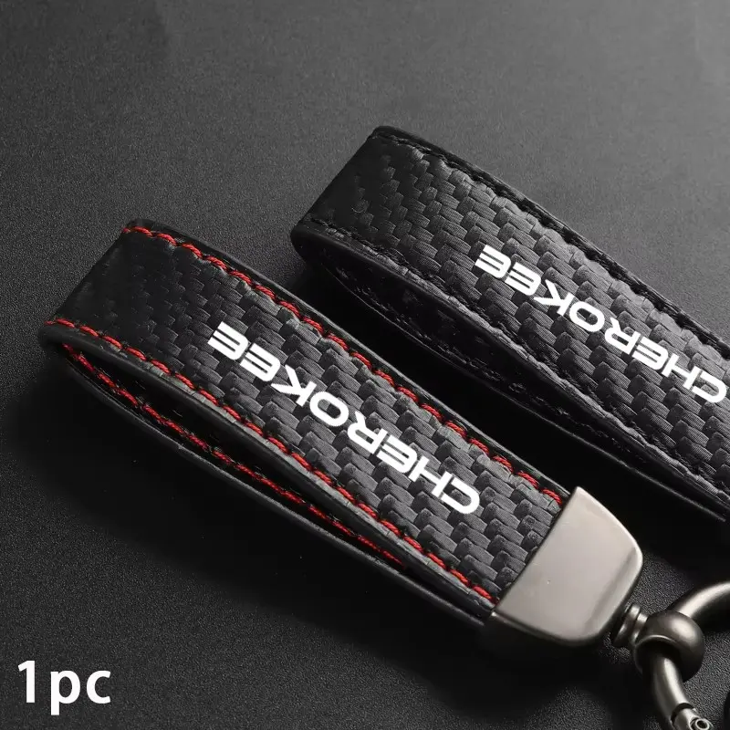 Jeep Cherokee Carbon Fiber Keychain, High-Performance Metal Ring, Anti-Theft & Wear-Resistant, Enhances Car Keys Grade, Cost-Effective