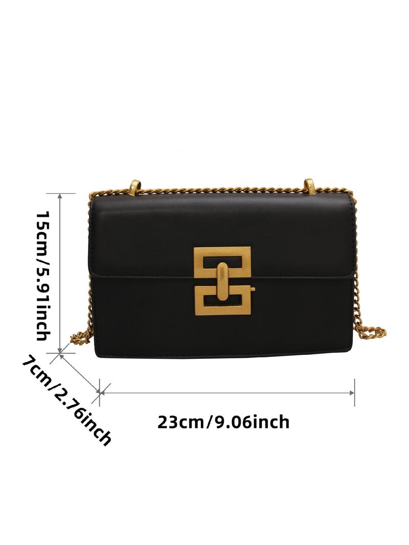 Fashion Chain Strap Quilted Pu Leather Square Bag, Simple Plain Rhombus Embossed Fashionable Crossbody Bag, with Adjustable Shoulder Strap, Daily Commuting Casual Shoulder Bag for Women