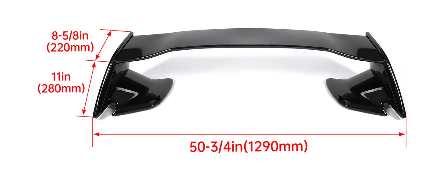 Trunk Spoiler Compatible with 2015-2021 Subaru WRX STI 4 Door Sedan Rear Trunk Spoiler Wing Lid Plastic Glossy Black Vehicle Autos Automotive Car Accessories