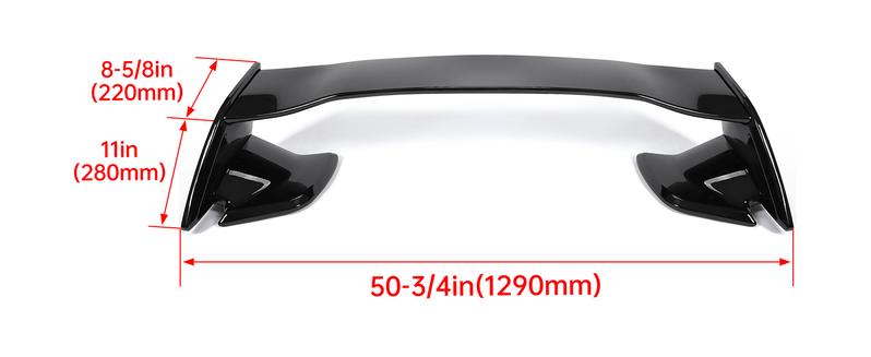 Trunk Spoiler Compatible with 2015-2021 Subaru WRX STI 4 Door Sedan Rear Trunk Spoiler Wing Lid Plastic Glossy Black Vehicle Autos Automotive Car Accessories