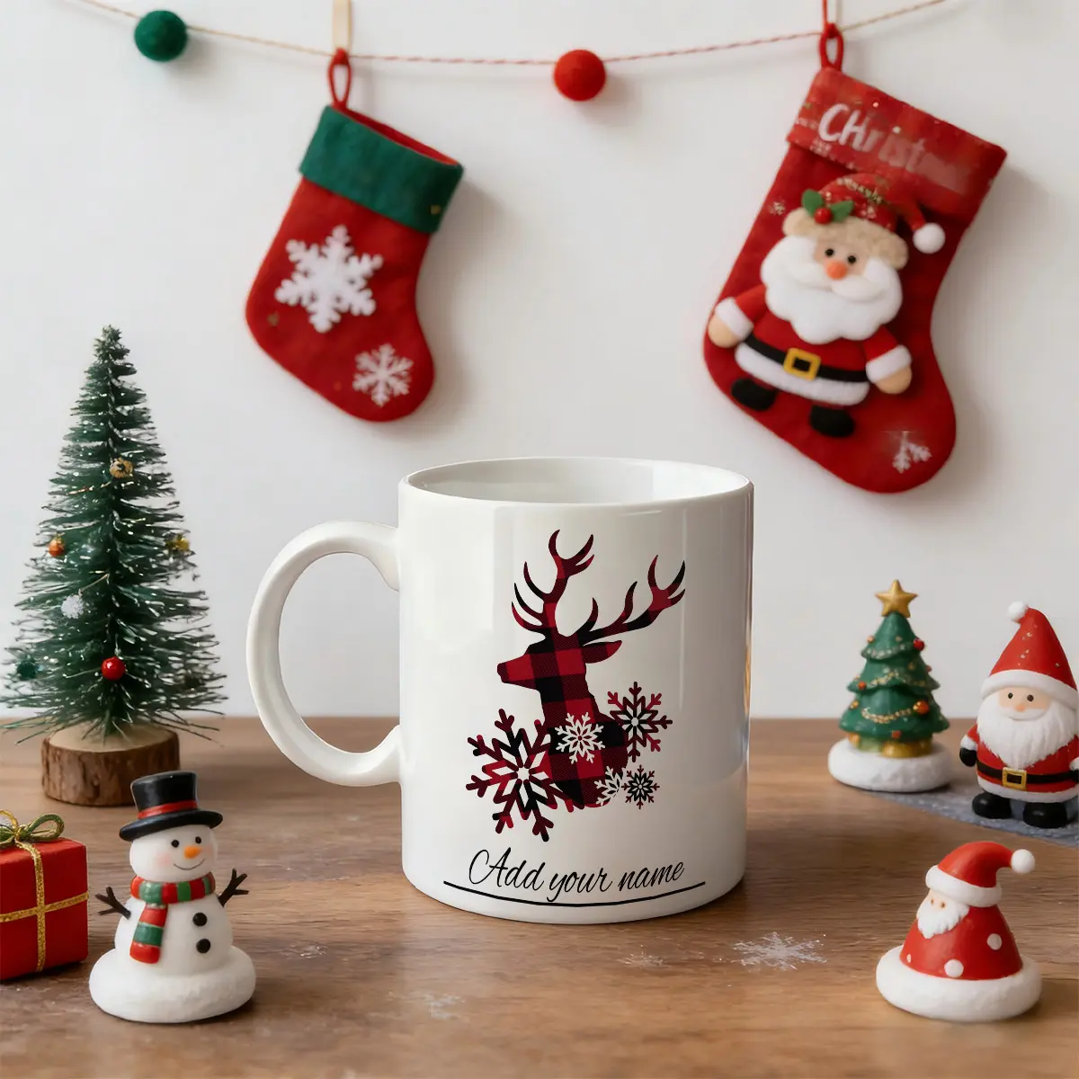 Personalized 1pc, Custom Christmas Cup, Add Your Name to The Mug, Customized Coffee Cup, Tailored Coffee Mug, Unique Christmas Present, Personalized Mugs for Men And Women, 11Oz Mugs with Names