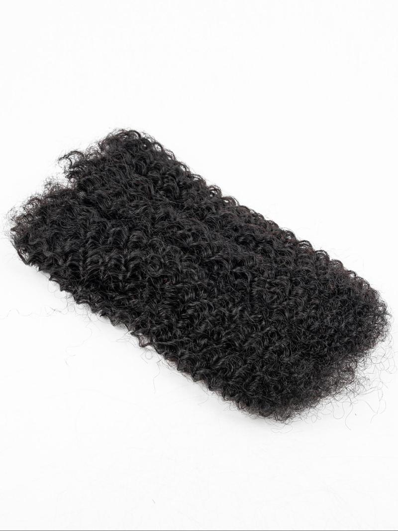 30g a pack Kinky Afro Bulk Hair Soft Real Human Hair Braiding Material, 16 Inch Dirty Bun Making Supplies, Soft African Curly Texture