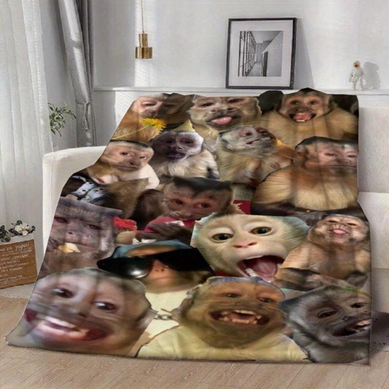 Funny Monkey Face Collage Flannel Blanket Extra Large Soft Throw for Couch Bed Sofa Lightweight Breathable All Season Cozy Blanket Perfect Gift for Home Decor Pranksters Bed Accessory Skinfriendly Fabric Contemporary Style Funny Monkey Face Collage Flannel Blanket Extra Large Soft Throw for Couch Bed Sofa Lightweight Breathable All Season Cozy Blanket Perfect Gift for Home Decor Pranksters Bed Accessory Skinfriendly Fabric Contemporary Style