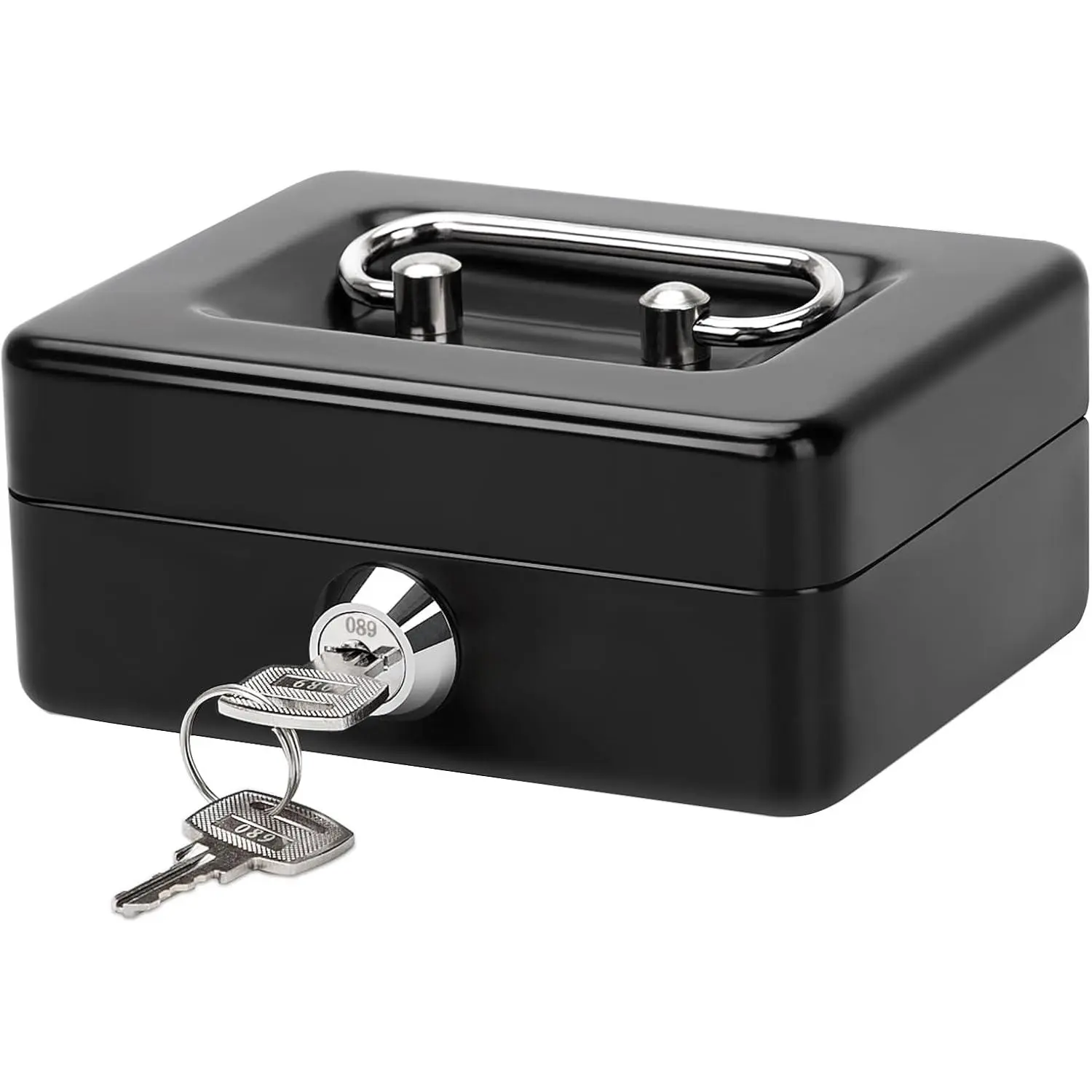 X-Small  Box with Lock -  Saving Box for  , Small Lock Box for Medication Personal Items, 4.92'' x 3.94'' x 2.28'', Black