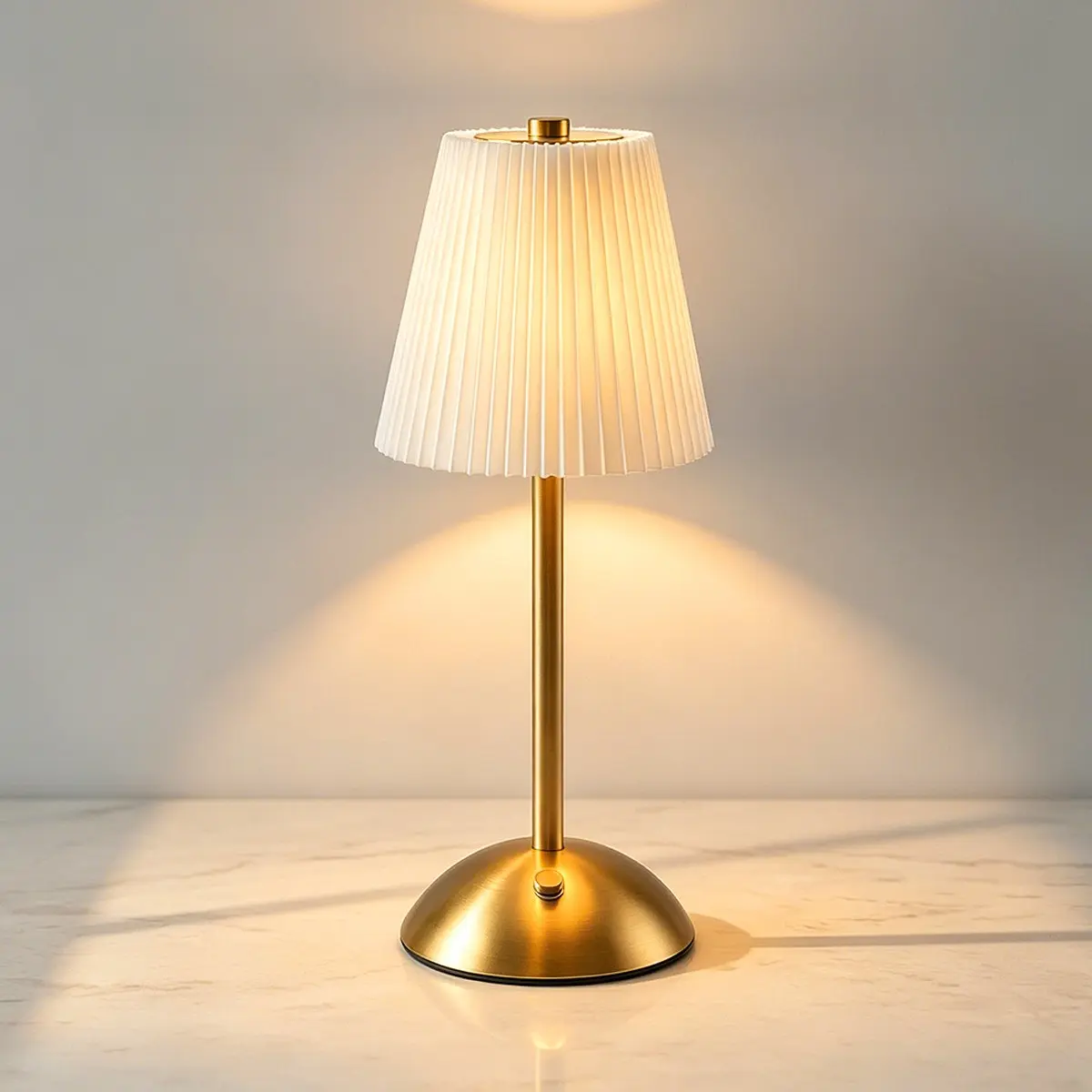 Vintage Pleated Fabric Lampshade, Decorative Lamp, Portable 3-Color Adjustable Light, Adjustable Lighting, Ideal for Dining Table, Bedroom, Kitchen, Bar, Bathroom, Entryway, Gift, Aesthetic Table Lamp