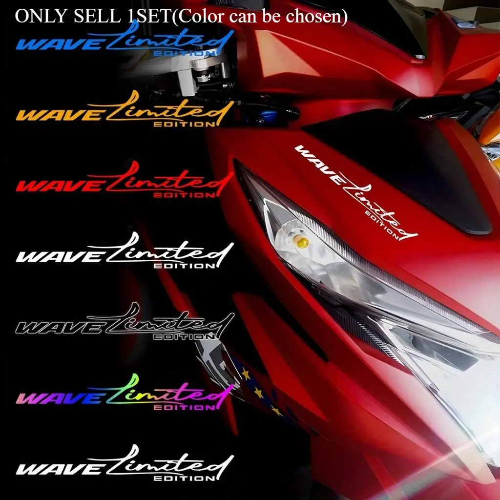 1SET Exclusive Limited WAVE Limited Edition Sticker, Multi-color Personalized Body Decal, Suitable for Sedans, Motorcycles, Bicycle Frames, Laptops, Skateboards, Helmets, Creative Scratch Cover Sticker, Graphic Decal