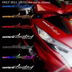 1SET Exclusive Limited WAVE Limited Edition Sticker, Multi-color Personalized Body Decal, Suitable for Sedans, Motorcycles, Bicycle Frames, Laptops, Skateboards, Helmets, Creative Scratch Cover Sticker, Graphic Decal