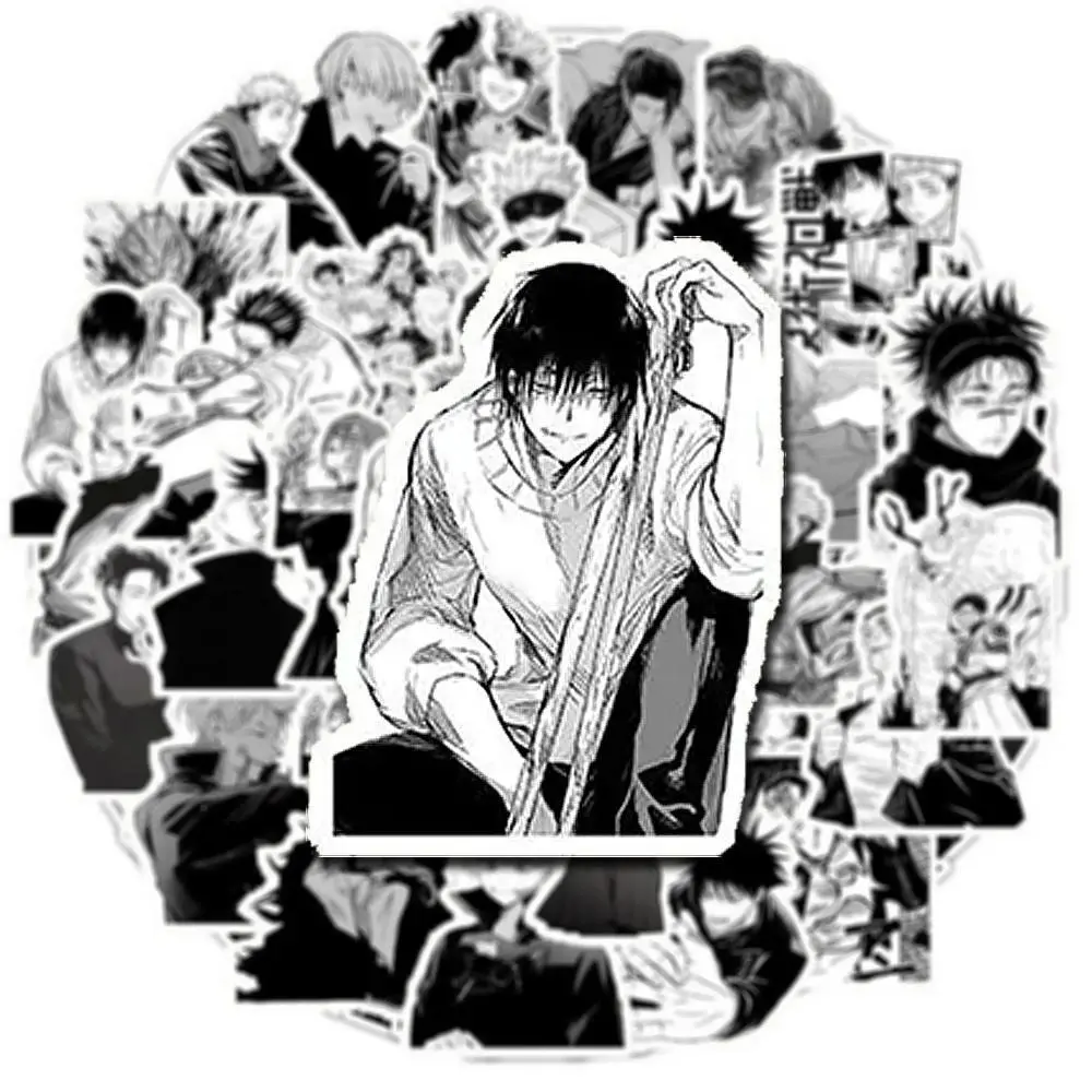 10/30/50/100pcs Classic Jujutsu Kaisen Anime Stickers Cool Black White Decals DIY Suitcase Notebook Phone Cartoon Manga Sticker