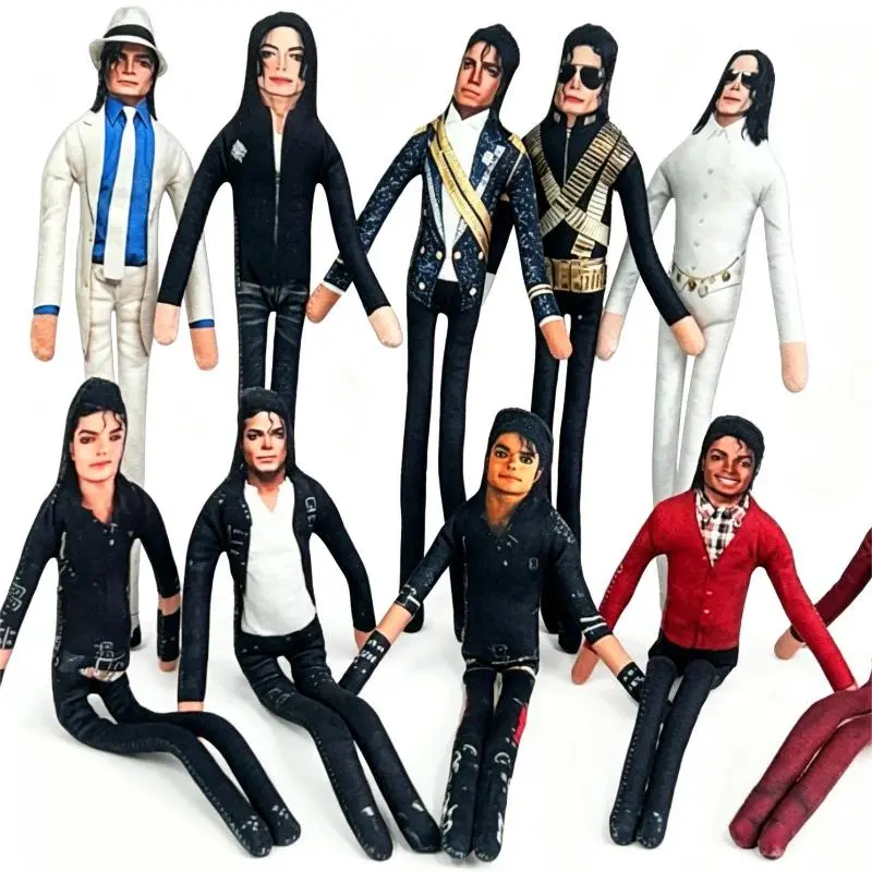 Michael Jackson Bendable Plush Figure Cosplay Soft Stuffed Figure Prop Flexible Fan Collection Abstract Joint Mobility Prop Gift