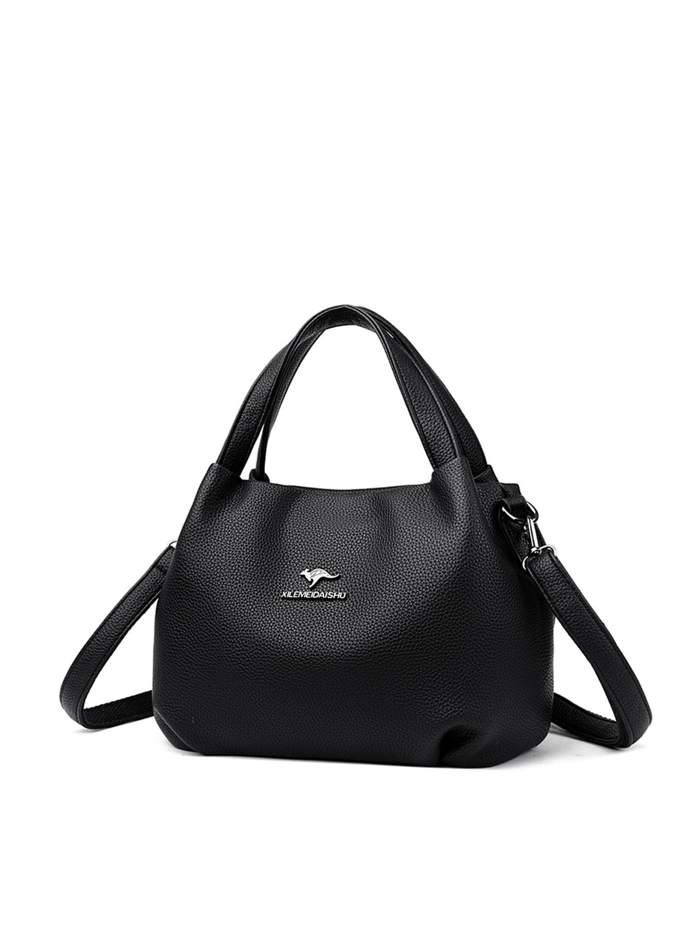 Women's PU Leather Handbag, Fashionable Simple Retro Solid Color Design, Versatile Bag for Daily Commuter Shopping and Work