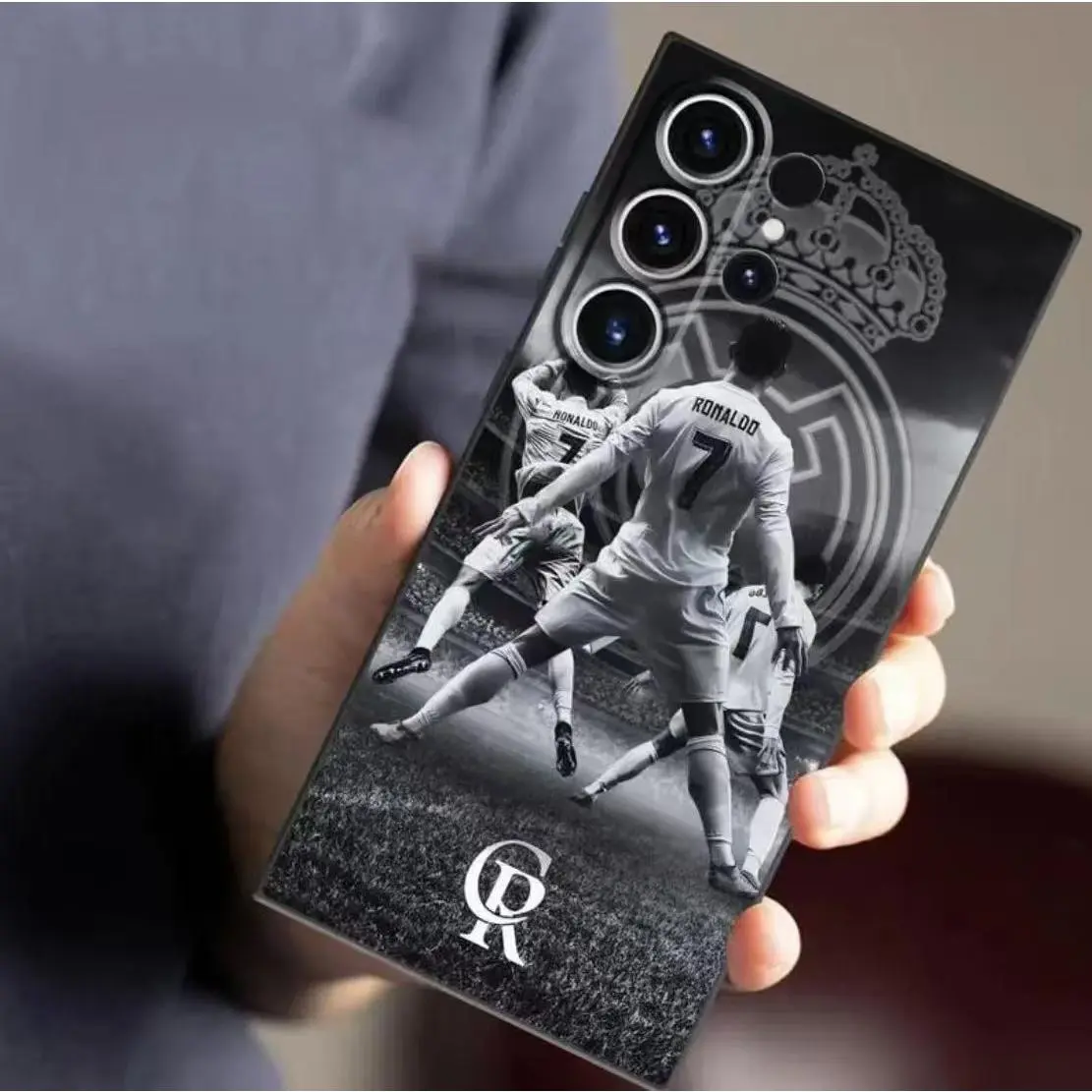 Cool Black White Football Character Anti-Scratch Phone Case for Samsung Galaxy S26 S25 S24 S23 S22 S21 Ultra Plus Cover