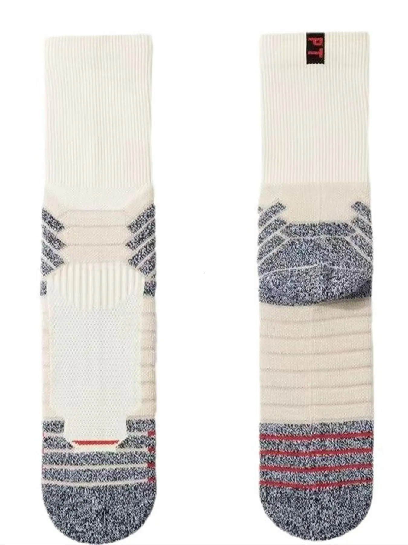 Men's Professional Basketball Socks, 3 Pairs, Anti-Slip Thick High-Cut Sports Socks, Breathable Moisture-Wicking Running Socks