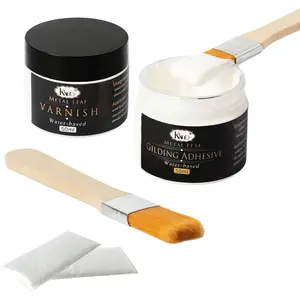 Gold Leaf Gilding Adhesive Kit, 50ml Gilding Epoxy Glue and 50ml Water-Based Varnish Top Coat for Professional Craft Use