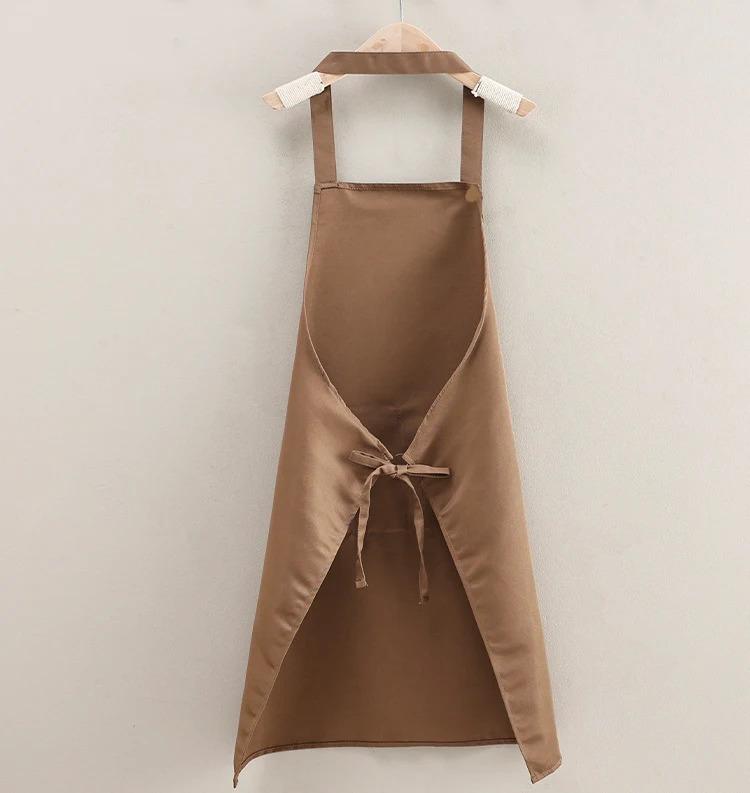 Polyester 2 Pocket Adjustable Neck Apron Home Cooking Coffee Shop Catering Service Attendant Work Apron