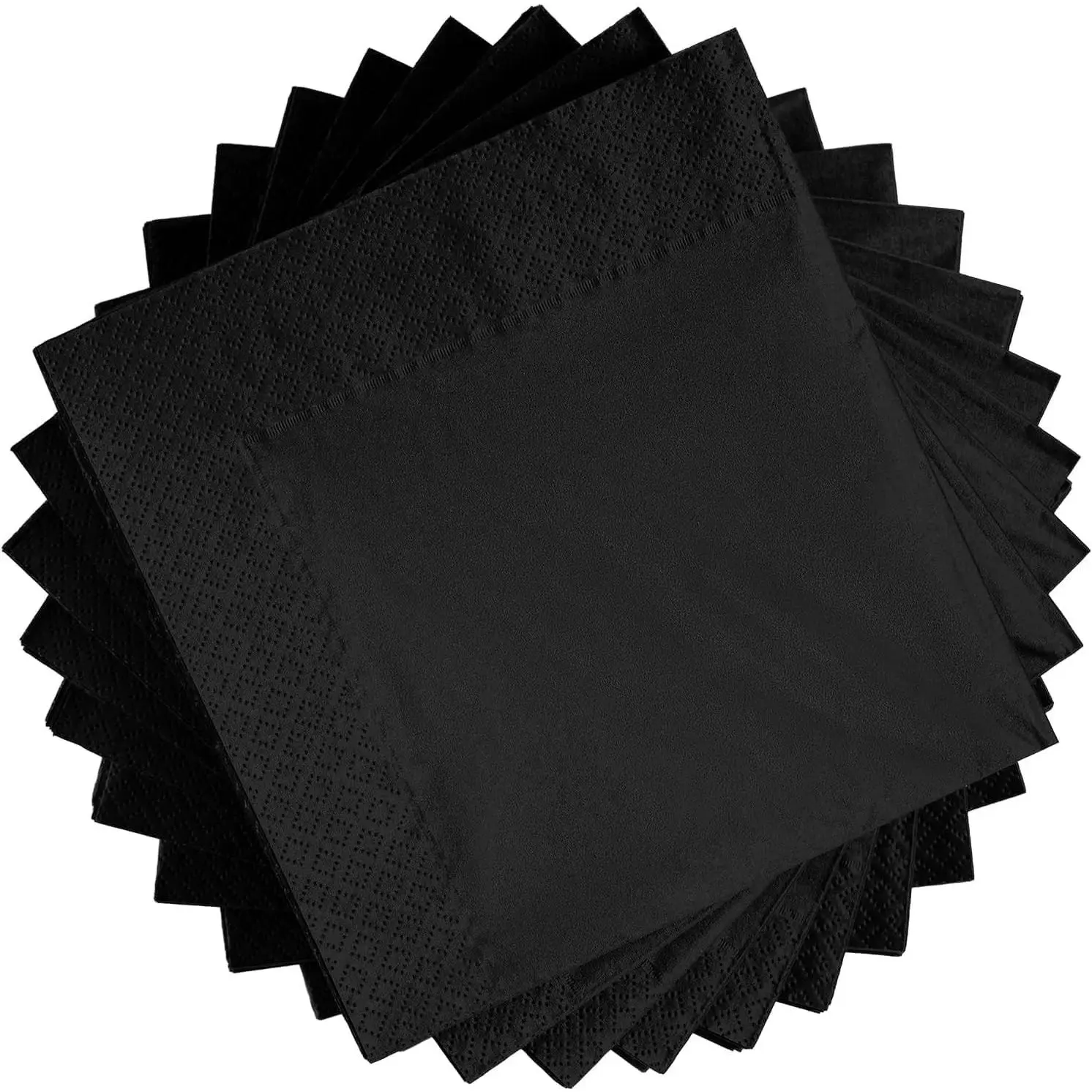Premium Party Beverage Napkins Black 100 Count 2-Ply 5"x5" Absorbent Disposable Paper Napkins Ideal for Parties Weddings Cocktails Events