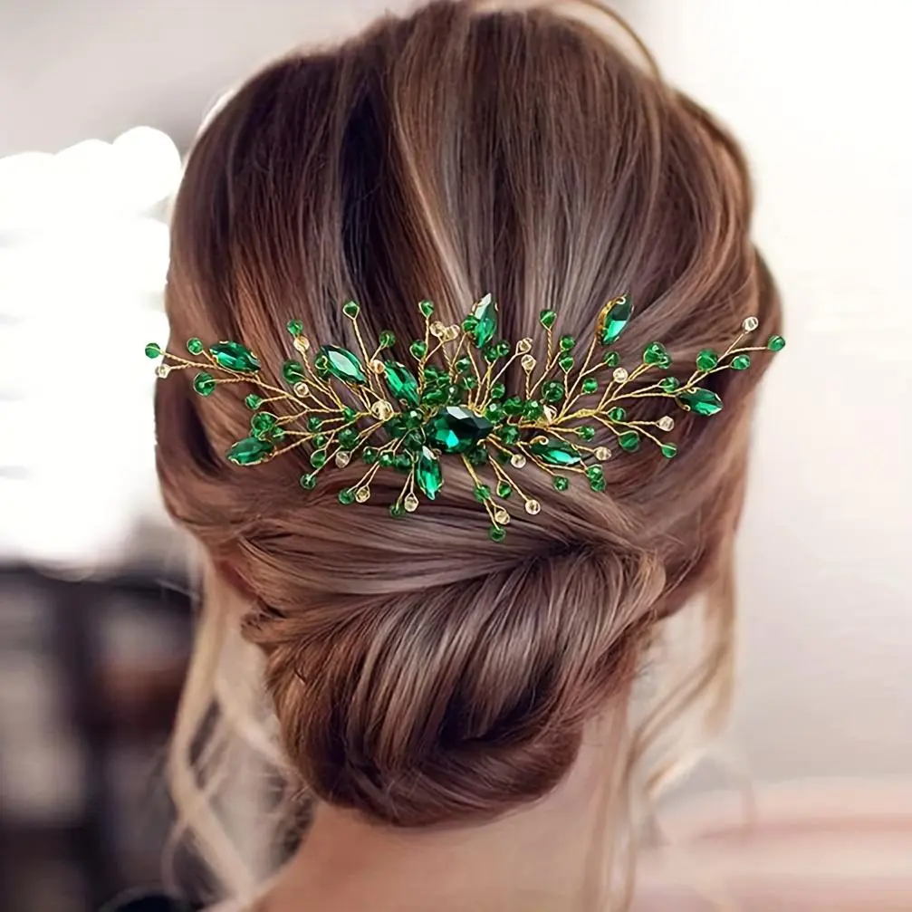 Exquisite, Fashionable, High-End, Light Luxury, Elegant Floral Hair Comb, Suitable for Christmas Party Prom Hairstyles And Hair Additions, Perfect Hairstyle Additions