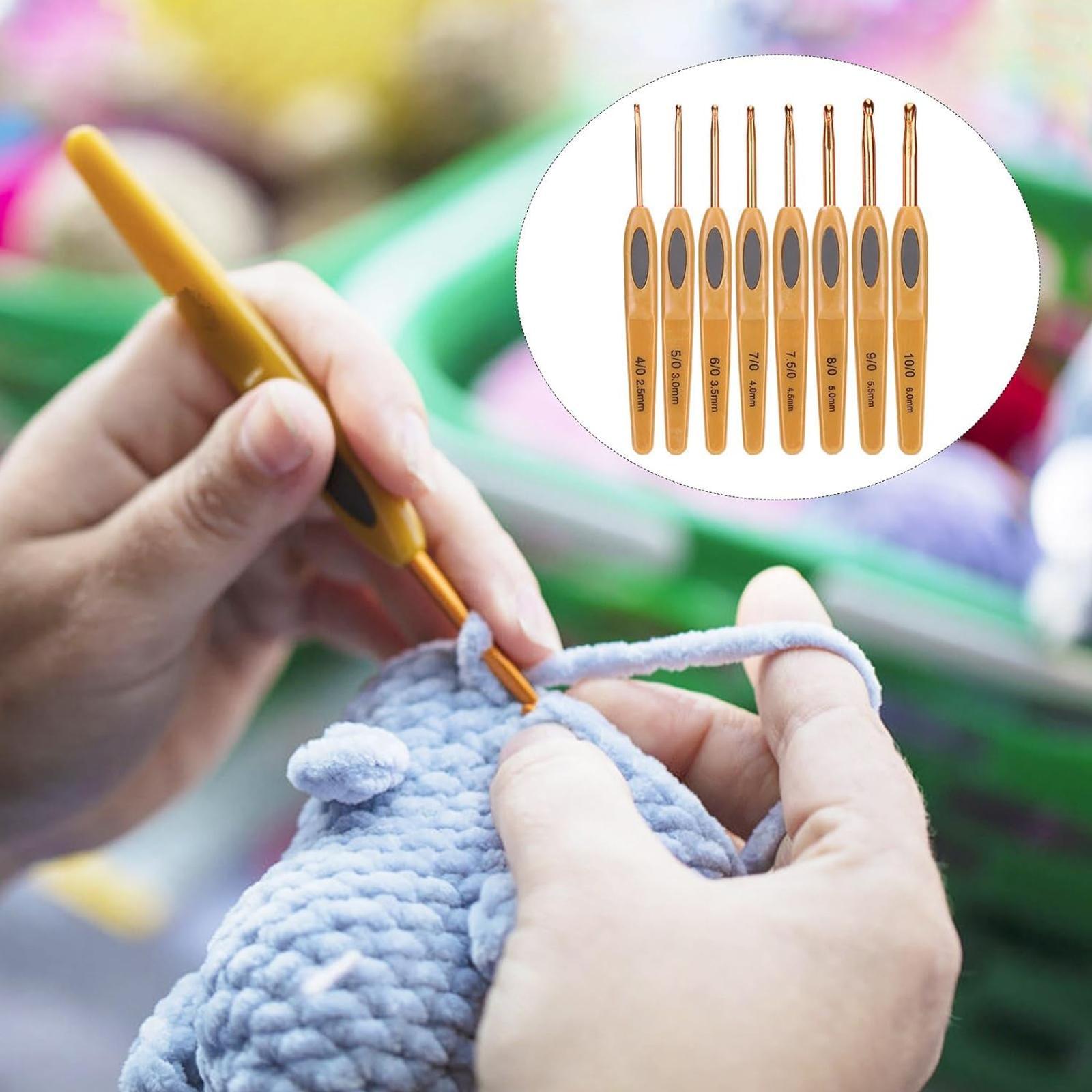 Mixed Size Crochet Needle Set, 8 Counts/set Soft Touch Crochet Hook, Suitable for Home Yarn Crafts, Crochet Gift Kit