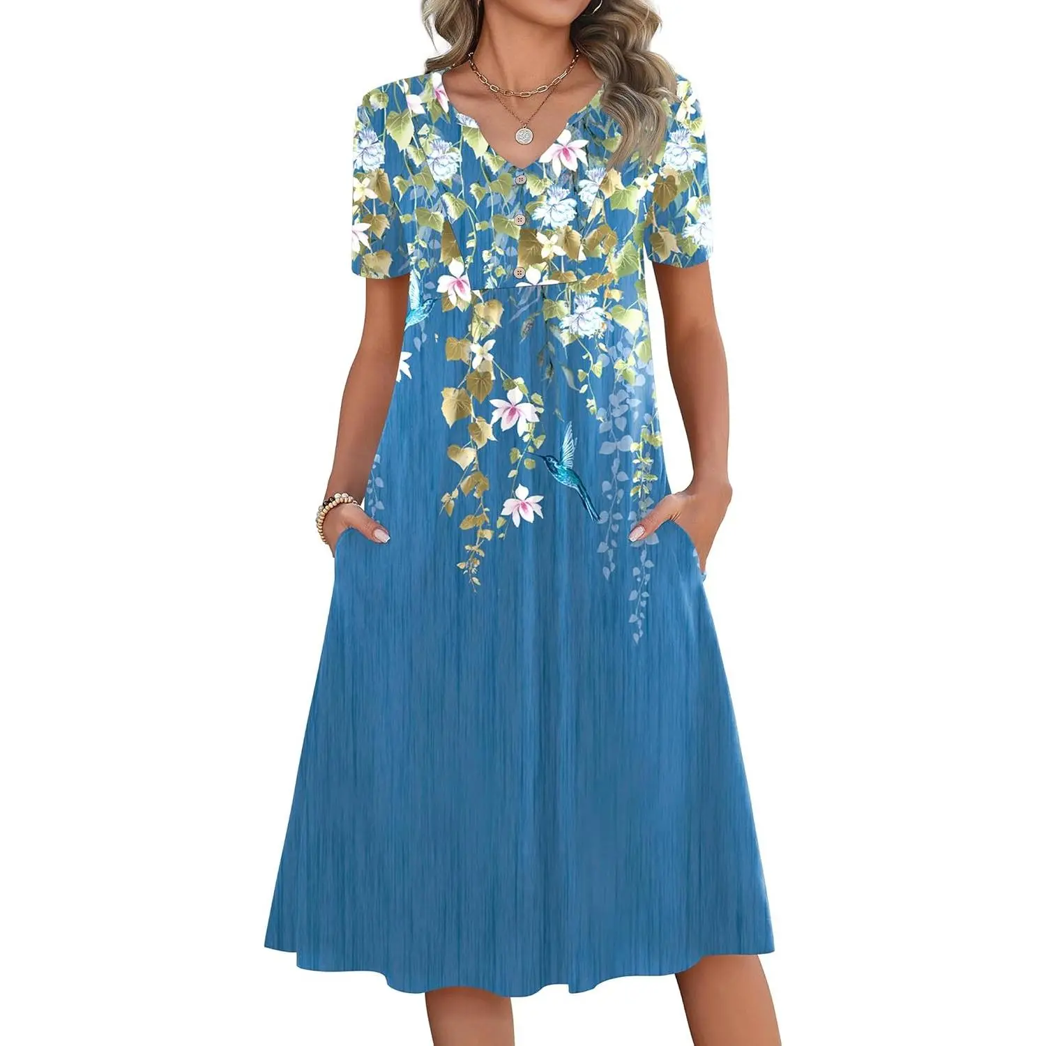 Blue Pink Floral