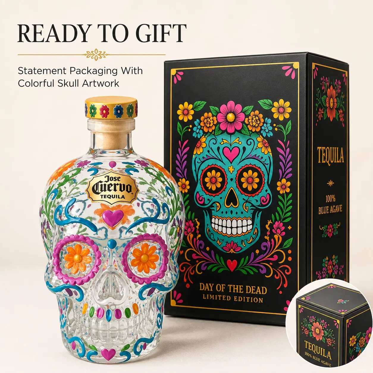 Hand-Blown Skull Whiskey Decanter & Glass Set, Borosilicate Glass Halloween Bar Decor, Spooky Gift for Whiskey Lovers, Men’s Christmas Gift, Black Friday Deal
