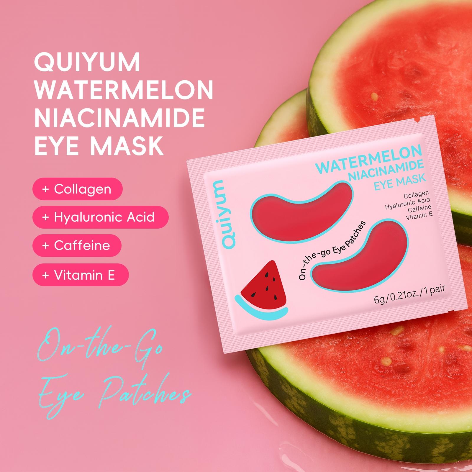 Quiyum Watermelon Niacinamide Eye Mask Patches 6g, 10pcs/20pcs Moisturizing Hydrating Eye Masks
