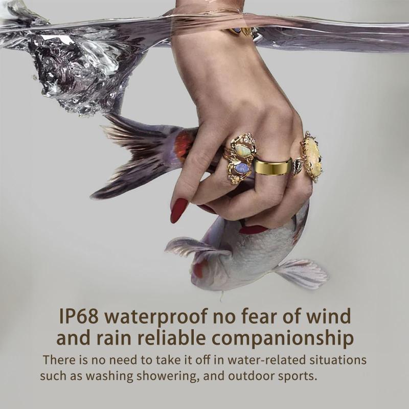 LIFEBEE Smart Health Ring for Women Men, Wearable Fitness Tracker with Heart Rate, Sleep Monitoring, Step Counting, IP68 Waterproof Compatible for iPhone and Android, No Subscription Fee.