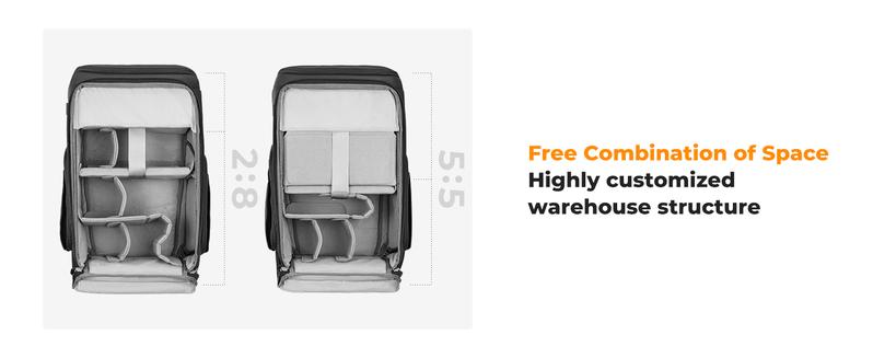 K&F CONCEPT Camera bag Backpack Waterproof 25L Large Capacity Camera Case with Raincover 15.6 Inch Laptop Compartment Compatible with Canon/Nikon/Sony/DJI Mavic Drone Travel Camera Backpack